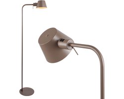 Minimalistische verstelbare leeslamp | 1 lichts | taupe / bruin kleur | metaal | 140 cm hoog | eetkamer / woonkamer | vloerlamp | staande lamp | modern / Scandinavisch | praktisch design