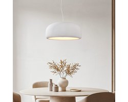 Minimalistische Wabi Sabi hanglamp Kaoru Ø60 cm met steen effect - wit