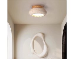 Minimalistische Wabi Sabi plafondlamp - Marmeren LED-plafondlamp - Mid Century plafondlamp voor inbouwmontage - voor slaapkamer, woonkamer, keuken, eiland, hal - Houtkleur,Warm wit