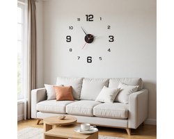 Minimalistische wandklok - Creatieve wandklok - Decoratieve wandklok voor de woonkamer - Hoogwaardige elektronische digitale wandklok voor thuis - 40~50cm