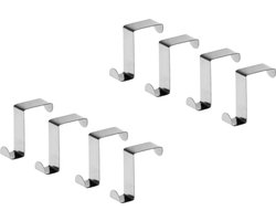 Minismus Deurhaak RVS - 8 Stuks voor Ophangen Zonder Te Schroeven | Kapstok | Badkamer haak | Keuken Haak| Roestvrijstaal | Kapstokken | Deurhaken | Ophanghaak | Deur Haken