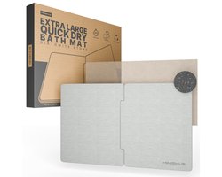 Minismus Diatomite Sneldrogende Badmat Extra Groot - Licht Grijs 80x50cm - Antislip Douchemat Binnen 30 Seconde Droog - Absorberende Badmat - Douche Mat - Diatomiet Badmat - Stenen Badmat - Badkamer Mat - WC Mat