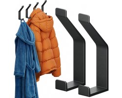 Minismus Kapstok Haken 6 Stuks Zwart - Wandhaken voor Wandkapstok Hangend om in de muur te boren - Houdt tot 10KG