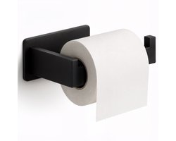 Minismus WC Rolhouder Zwart - Zefklevende Toiletrolhouder Wandmontage Bevestig met Plakstrip