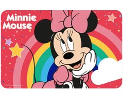 Minnie Mouse regenboog en sterren placemat - onderlegger 43 x 28 cm multicolor