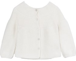 Minora Baby Gebreid Vest - Baby kleding jongens en meisjes- Hoogwaardige Baby vest- Kraamcadeau - Babyshower, Newborn-Gebroken Wit 12 Maanden- Sinterklaas