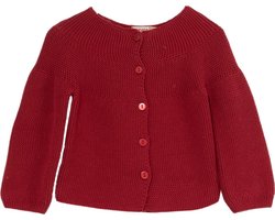 Minora Baby Gebreid Vest - Baby kleding jongens en meisjes- Hoogwaardige Baby vest- Kraamcadeau - Babyshower-Rood 18 Maanden