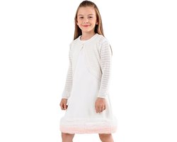 Minora Baby Kind Bolero- Gebreid Meisjesvest - Knoopsluiting - Ronde Hals - Lange Mouwen - Kort Lichaam- Dagelijks En Speciale Gelegenheden-Meisjesmode-Feestjurk-Bot- 2 Jaar-Sinterklaas cadeautjes