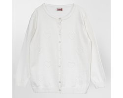 Minora Baby Vest voor Meisjes en Jongens-Cardigan Kinder Winterkleding- Gebreide Baby Trui met Lange Mouwen, 2 Jaar- Wit-Sinterklaas cadeautjes