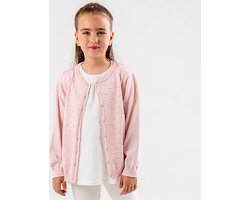 Minora kinderkleding meisjes-8 Jaar-Gebreide Jas - Cardigan voor Meisjes en Jongens- Hoogwaardige Baby Kleding- Ronde Hals Unisex Vest-Roze-Sinterklaas cadeautjes