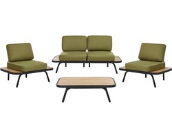 MINOZZO - Loungeset 4-zits - Olijfgroen - Gecertificeerd acaciahout