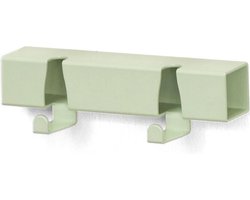 Mint Groenen metalen wandkapstok twee haken 20 cm. Industrieel uit buis 3D gelazerde kapstok VIJ5 & Maarten Baptist.