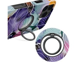 MIO by Mobilize Ring Holder - Universele MagSafe Ring Houder - Vinger Houder - MagSafe Standaard - 360° Draaibaar - Smartphone Grip - Met Plakbare MagSafe Ring - Flowers