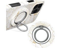 MIO by Mobilize Ring Holder - Universele MagSafe Ring Houder - Vinger Houder - MagSafe Standaard - 360° Draaibaar - Smartphone Grip - Met Plakbare MagSafe Ring - White Roses