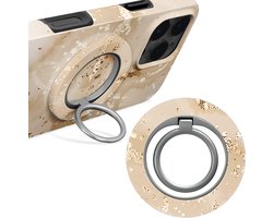 MIO by Mobilize Ring Holder - Universele MagSafe Ring Houder - Vinger Houder - MagSafe Standaard - 360° Draaibaar - Smartphone Grip - Met Plakbare MagSafe Ring - Gold Marble