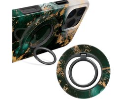 MIO by Mobilize Ring Holder - Universele MagSafe Ring Houder - Vinger Houder - MagSafe Standaard - 360° Draaibaar - Smartphone Grip - Met Plakbare MagSafe Ring - Green Marble