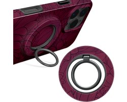 MIO by Mobilize Ring Holder - Universele MagSafe Ring Houder - Vinger Houder - MagSafe Standaard - 360° Draaibaar - Smartphone Grip - Met Plakbare MagSafe Ring - Berry Blooms