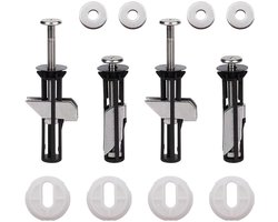 MIPIACE 4-delige toiletzittingbevestiging, toiletdekselschroeven van bovenaf, toiletbevestigingsset, expansieschroef voor toiletzittingbevestiging, toiletdekselonderhoudsaccessoires