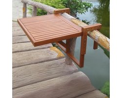 MIRA® Balkontafel Hangend – Inklapbaar Balkonbar - Hangtafel Voor Aan Het Balkon – Bruin - 65cm x 64cm x 44cm