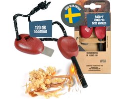 MIRA® Fire kit - Firesteel - Vuurmaker - Rood - 24cm x 9cm x 3cm