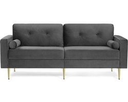MIRA Home - 3 persoons zitbank - modern - woonkamerbank - metalen frame - houten poten - grijs - 190 x 82 x 84
