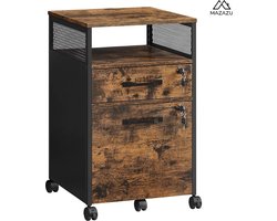 MIRA Home - Archiefkast - Nachtkast - Bruin - Metaal - ‎44x42x69cm