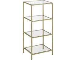 MIRA Home - Badkamerplank - Staande plank - Badkamer - Glas/Metaal - Goud - 40x30x95