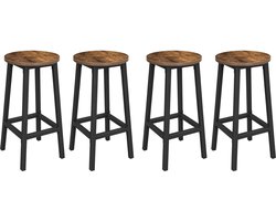 MIRA Home - Barkruk - Barkrukken - Set van 4 - Barstoel - Vintage - 30x30x65