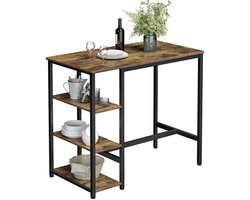 MIRA Home - Bartafel - Tafel - Industrieel - Hout - Bruin/Zwart - 109x60x100