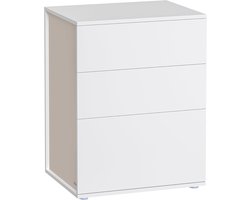 MIRA Home - Bijzettafel - Nachtkastje - Slaapkamer - Wit - 35x45x58,7