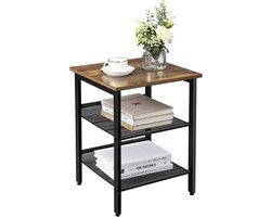 MIRA Home - Bijzettafel - Nachtkastje - Vintage - Woonkamer - Slaapkamer - 40x40x55