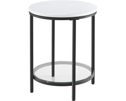 MIRA Home - Bijzettafel - Salontafel - Tafel - Sidetable - Gehard Glas - 45x45x55