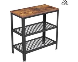 MIRA Home - Bijzettafel - Tafel - Salontafel - 3 Lagen - Vintage - 60x30x60