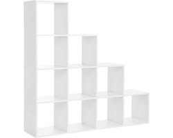 MIRA Home - Boekenkast - Boekenrek - Kast - Vakkenkast - Wit - 129,5x129,5x29