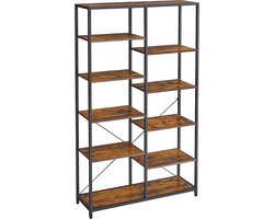 MIRA Home - Boekenrek - Boekenkast Industrieel - Kasten - Boekenkast - Vintage - 100x30x170cm