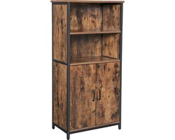 MIRA Home - Boekenrek - Keukenkast - Vakkenkast - Industrieel - 60x35x125