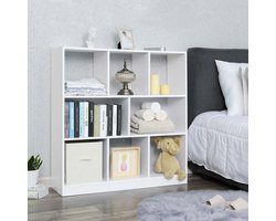 MIRA Home - Boekenrek - Vakkenkast - Boekenkast wit - 8 compartimenten - Hout - 97.5x30x100