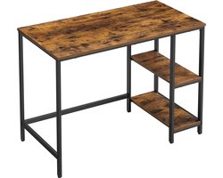 MIRA Home - Bureau - Computertafel - Bruin/Zwart - Hout/Staal - 50 x 100 x 75 cm
