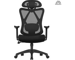 MIRA Home - Bureaustoel - Stoel - Zwart - Mesh - 68x66x125cm