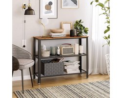 MIRA Home - Consoletafel - Bijzettafel - Dressoirtafel - Haltafel - Industrieel Bruin - Hout - 101.5 x 35 x 80cm