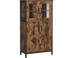 MIRA Home - Dressoir - Badkamermeubel - Opbergkast - Industrieel - Bruin/zwart - 108x60x30 cm