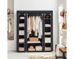 MIRA Home - Garderobekast - Kledingkast - Kledingrek Opvouwbaar - Kleding - Kleerkast - Canvas - 150x45x175cm