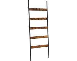 MIRA Home - Handdoekenladder - Handdoekkenrek - Bruin - Hout - 72.4x19.3x8.9cm