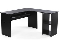 MIRA Home - Hoekbureau - Bureau - Laptoptafel - Gaming - Games - Kantoor - Thuis - Zwart - 140x120x75 cm