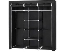 MIRA Home - Kledingkasten slaapkamer - Kledingkast organizer - Stof - Zwart - 150x45x175