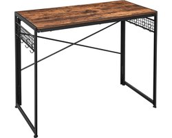 MIRA Home - Laptoptafel - Computertafel - Bureau - Kantoor - Thuis - Bruin/Zwart - Vintage - 100x50x76