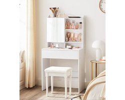 MIRA Home - Make Up Tafel - Kaptafel - Spiegel - Tafel - Make Up Spiegel - valentijn cadeau - 70x40x136