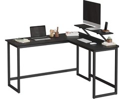 MIRA Home - MAZAZU Hoekbureau - L-vormig Bureau - Met Monitorstandaard - Computertafel - Thuiswerkplek - Industrieel - 140x130x76 cm