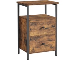 MIRA Home - Nachtkastje - Slaapkamer - Bijzettafel - Kast - Vintage - 28x38x60
