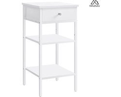 MIRA Home - Nachtkastje - Slaapkamer - Bijzettafel - Kast - Wit - 35x35x70